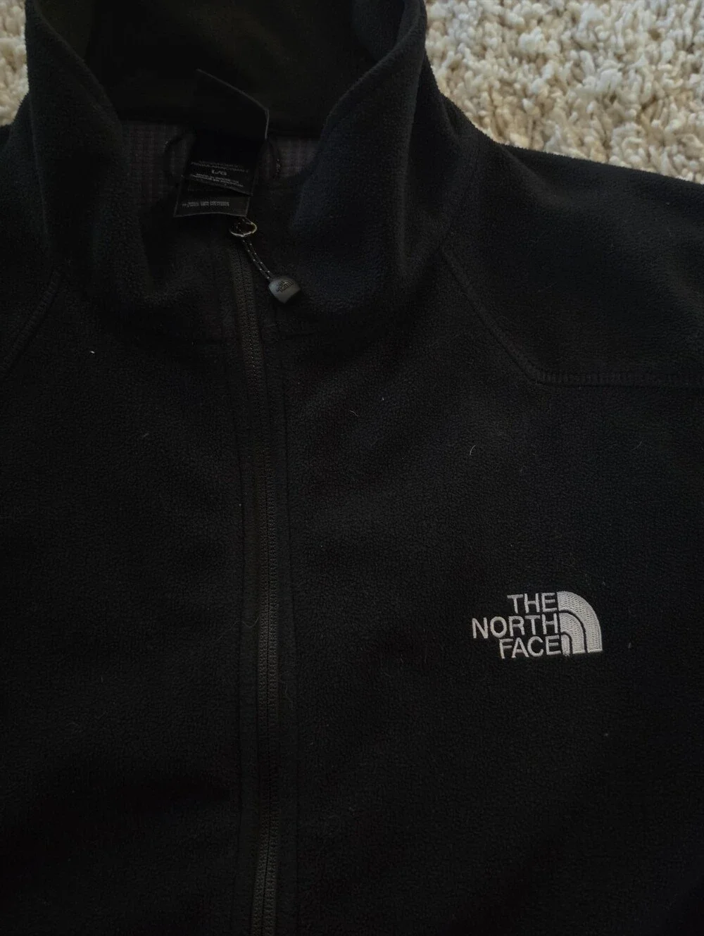 North Face Mens Windwall Black Softshell Fleece Full Zip Jacket